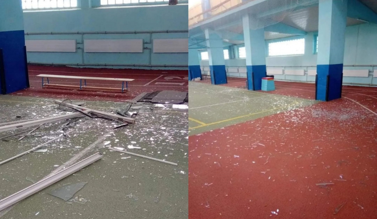 Легкоатлетичний манеж бази Олімпійської підготовки у Харкові після ударів РФ