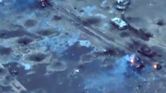 Минус 18 единиц техники РФ в районе Новомихайловки. Фото: кадр из видео