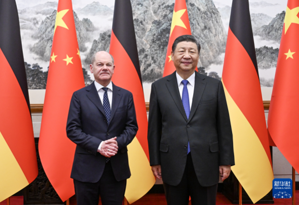 В Пекине прошли переговоры между канцлером ФРГ и главой Китая. Фото: МИД КНР