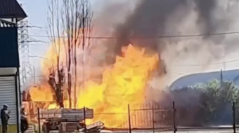 Пожежа на заправці у Щебекиному. Кадр із відео
