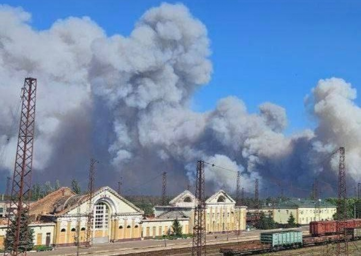 Под Лиманом горит лес. Фото: соцсети
