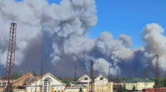 Под Лиманом горит лес из-за российского обстрела