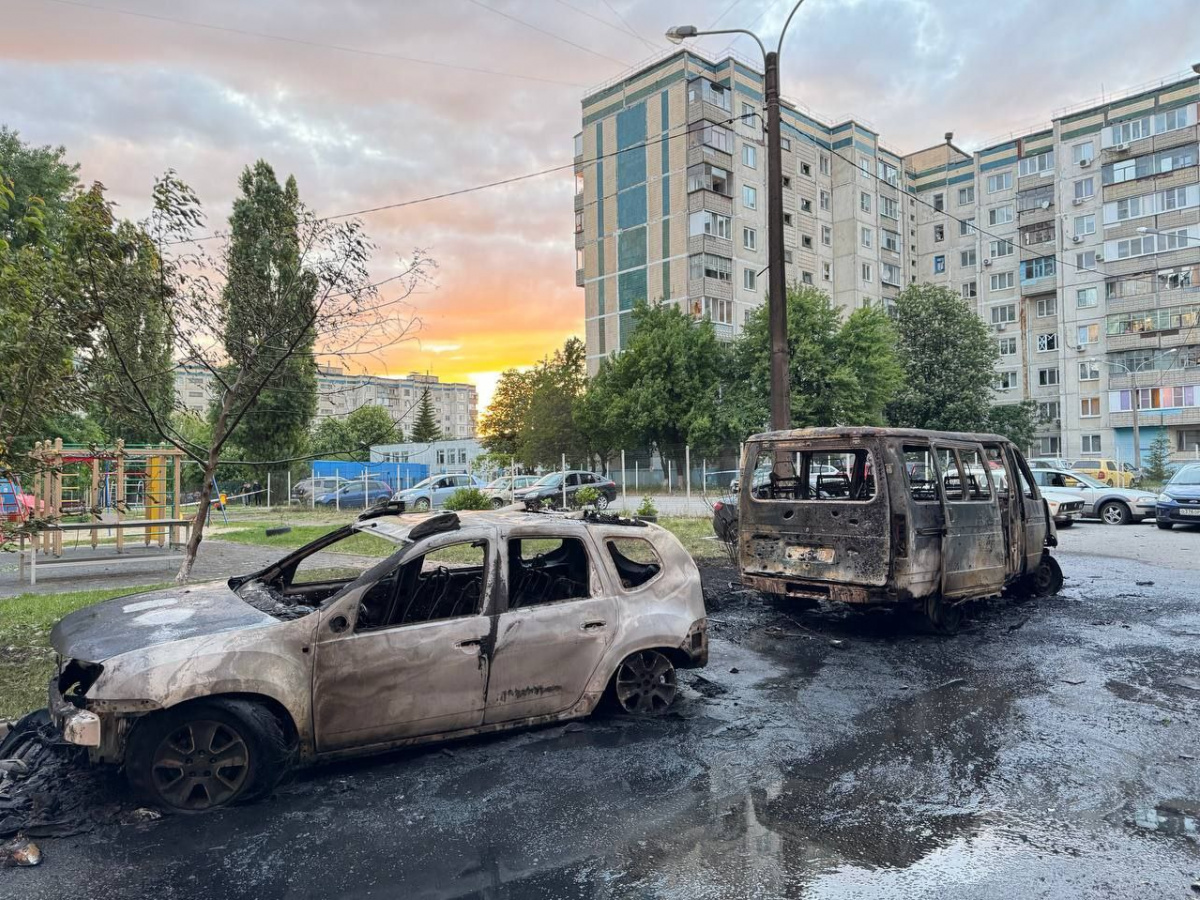 Последствия обстрела Белгорода. Фото: соцсети