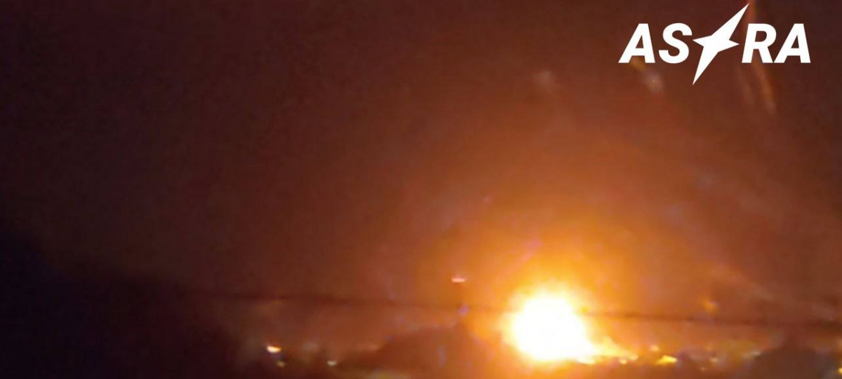Пожежа на аеродромі «Бельбек» у Криму. Фото: Astra