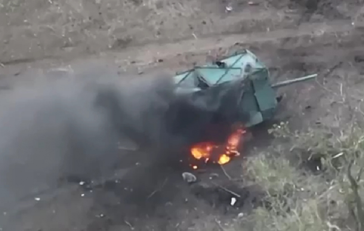 НГУ знищили «танк-сарай» на Лиманському напрямку. Фото: кадр з відео
