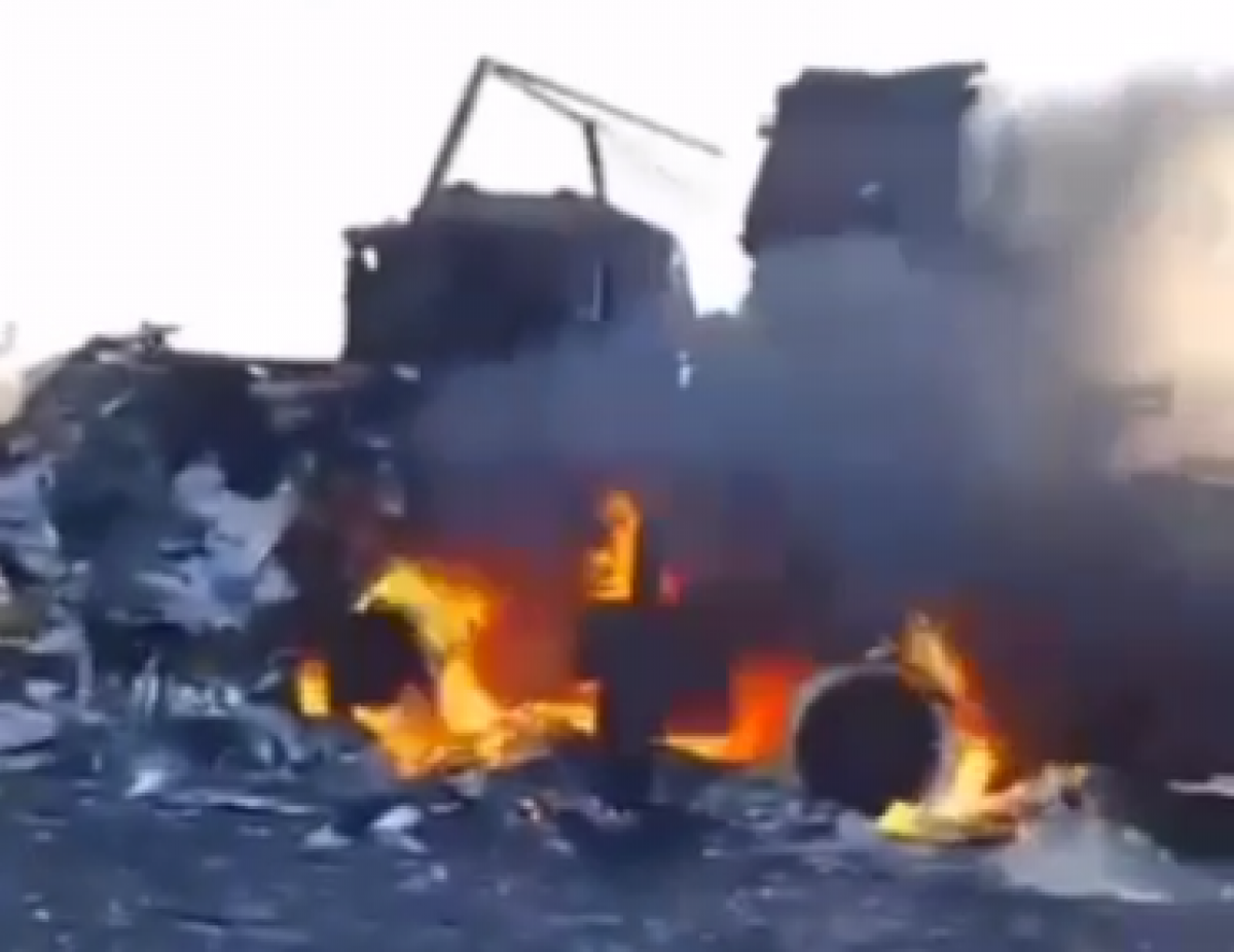 Последствия удара ВСУ по позициям ПВО РФ под Донецком. Фото: кадр с видео