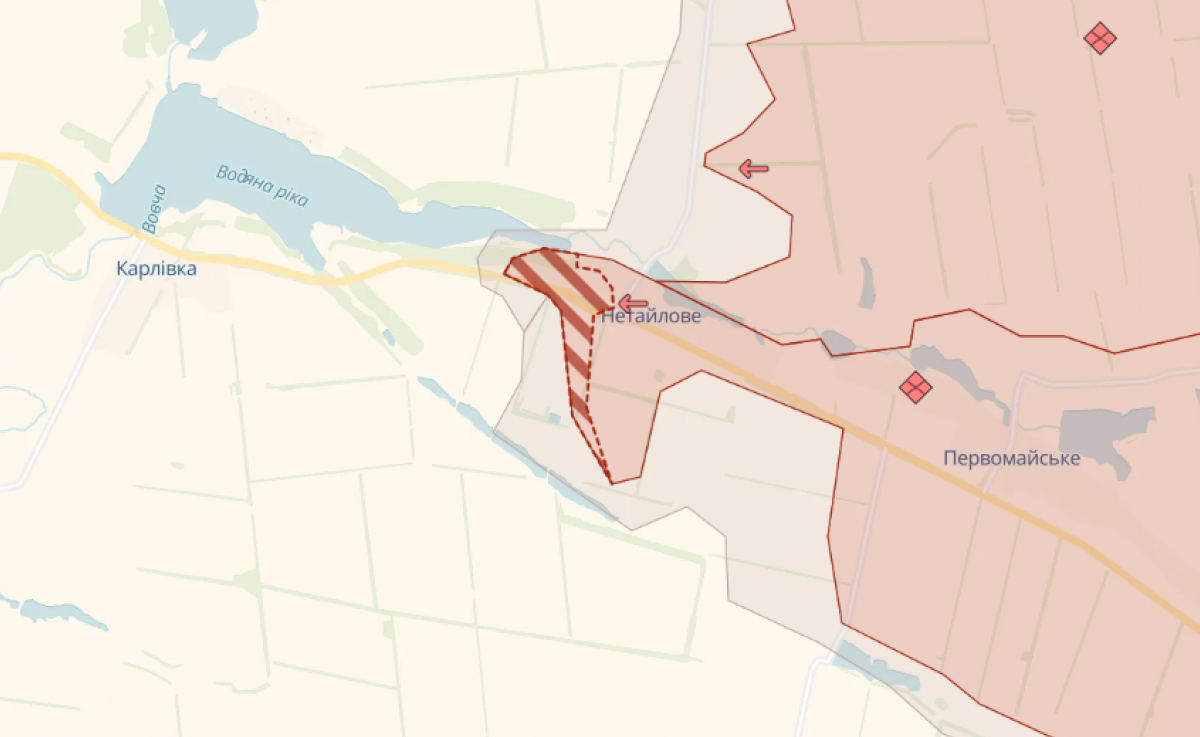 Окуповане село Нетайлове Донецької області. Фото: карта DeepState