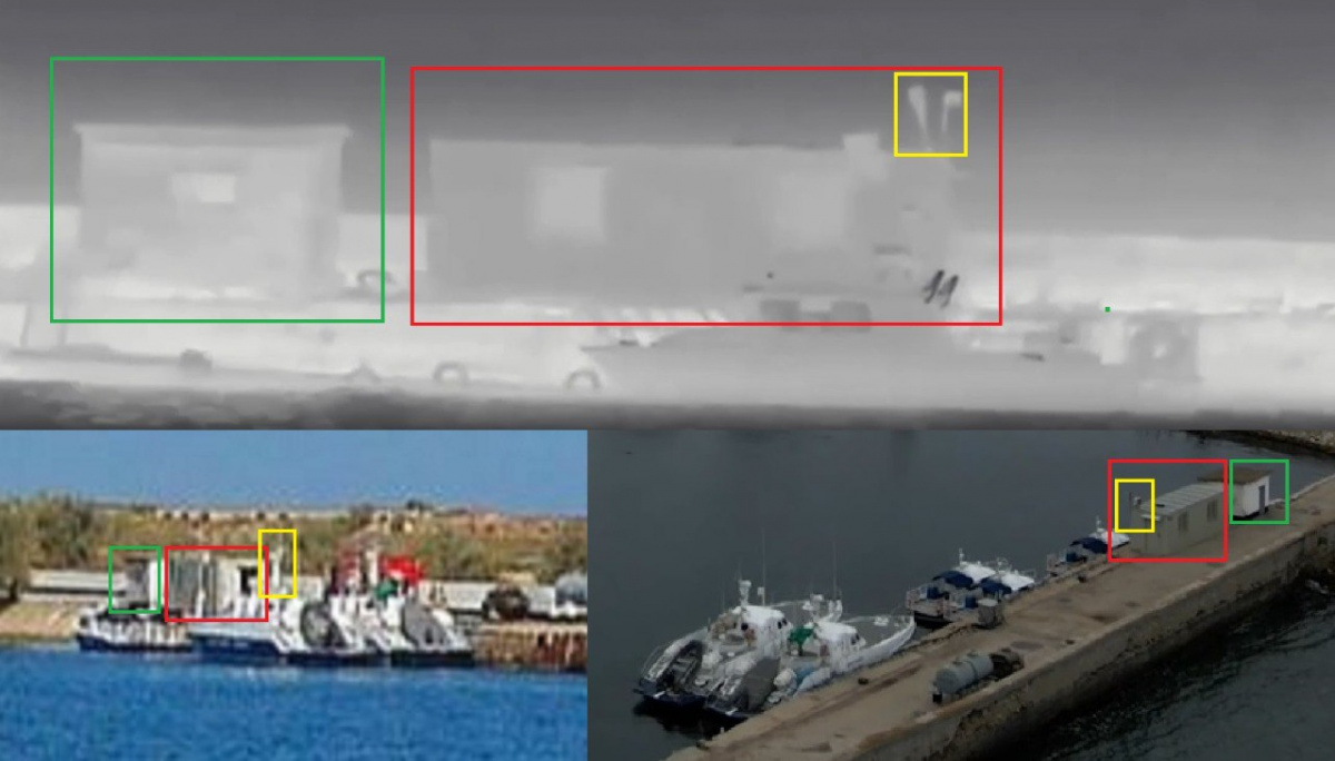 Подтверждение удара украинских надводных дронов по бухте Узкая в Крыму. Фото: 