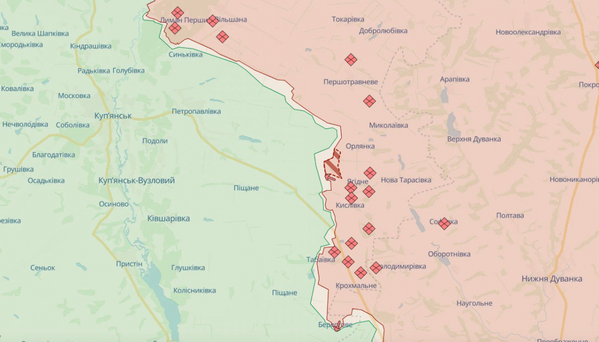 Окуповане село Іванівка на Харківщині. Фото: карта DeepState