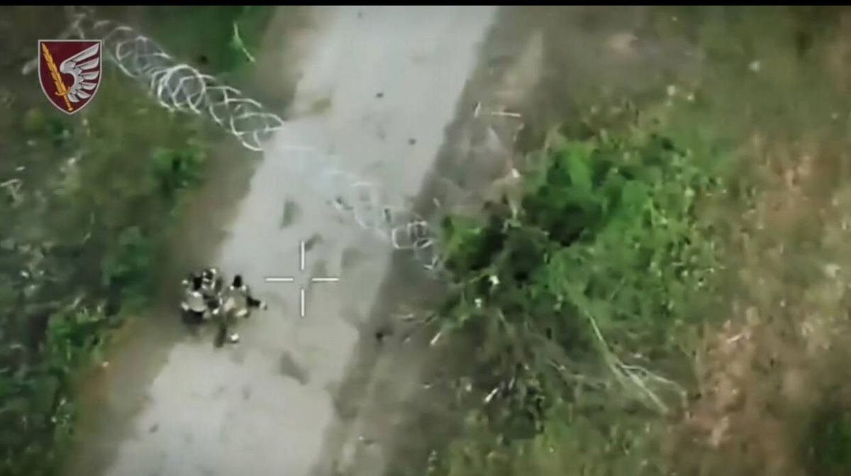 Украинские десантники показали, как дронами ликвидируют российских военных. Фото: кадр с видео 
