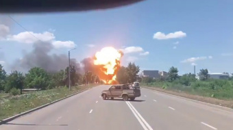 В Первомайске боеприпасы взорвались в машине российских военных