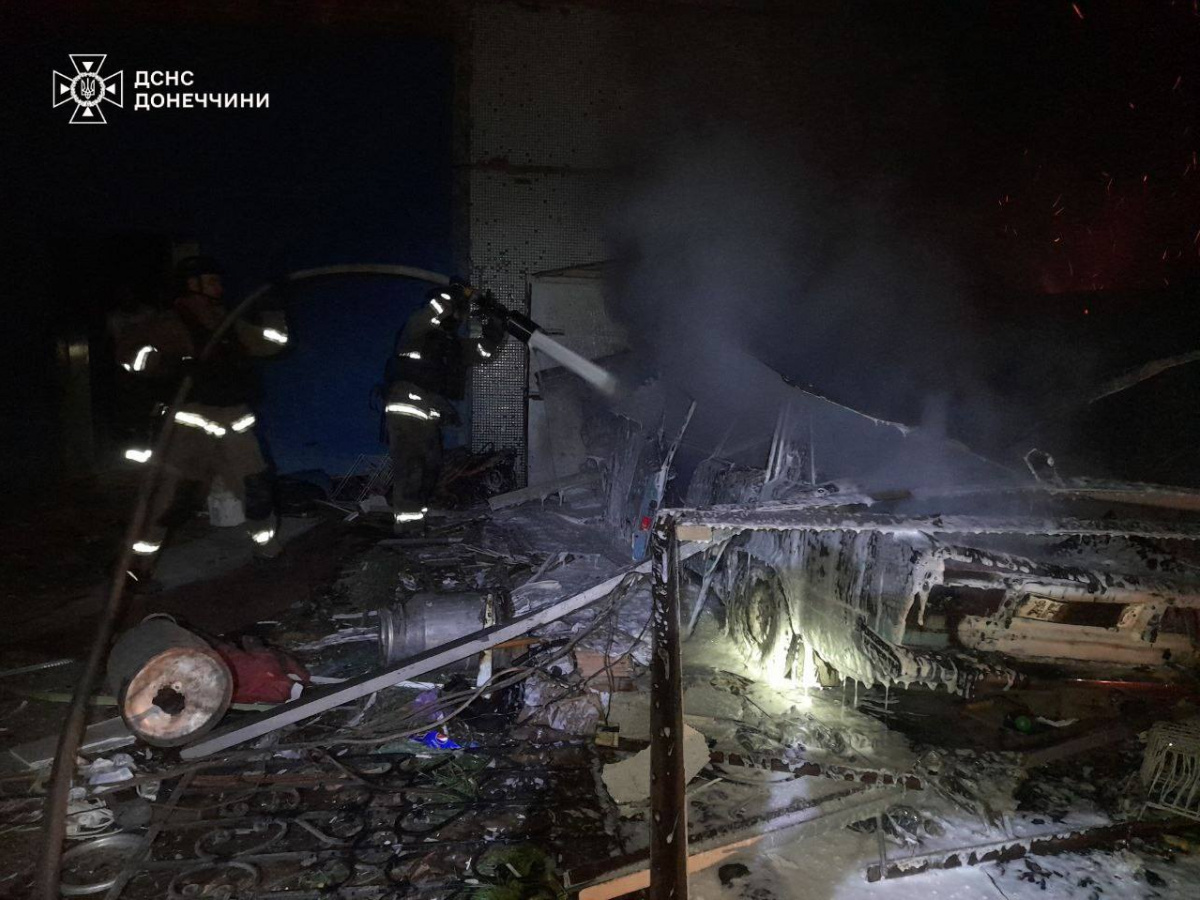 Последствия пожара в городе Курахово. Фото: ГСЧС 