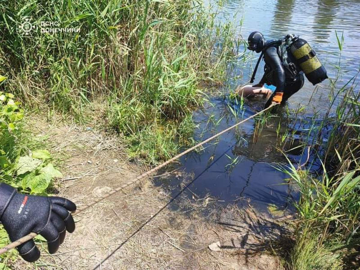 Двоє дорослих та дитина потонули у Краматорському районі Донецької області 2 липня. Фото: ДСНС у Донецькій області 