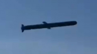 Ракета «Калібр» над Каспійським морем. Фото: кадр із відео