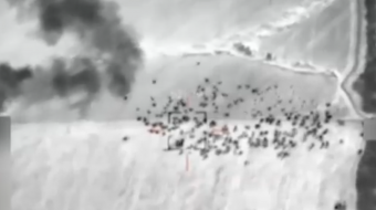 Момент удару по російському комплексу С-300 під Маріуполем. Фото: кадр із відео