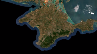 Супутниковий знімок Криму, що висихає. Фото: DeepState