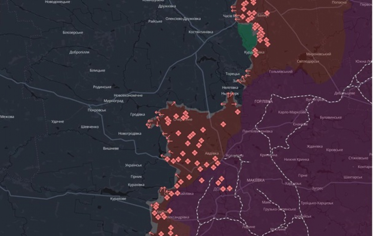 Армія РФ просувається на Покровському напрямку на Донеччині. Карта DeepState 