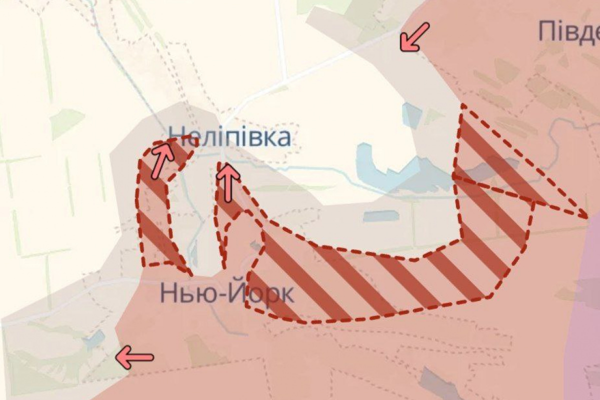 Армія РФ просунулась у Нелипівці та Нью-Йорку Донецької області. Карта DeepState 