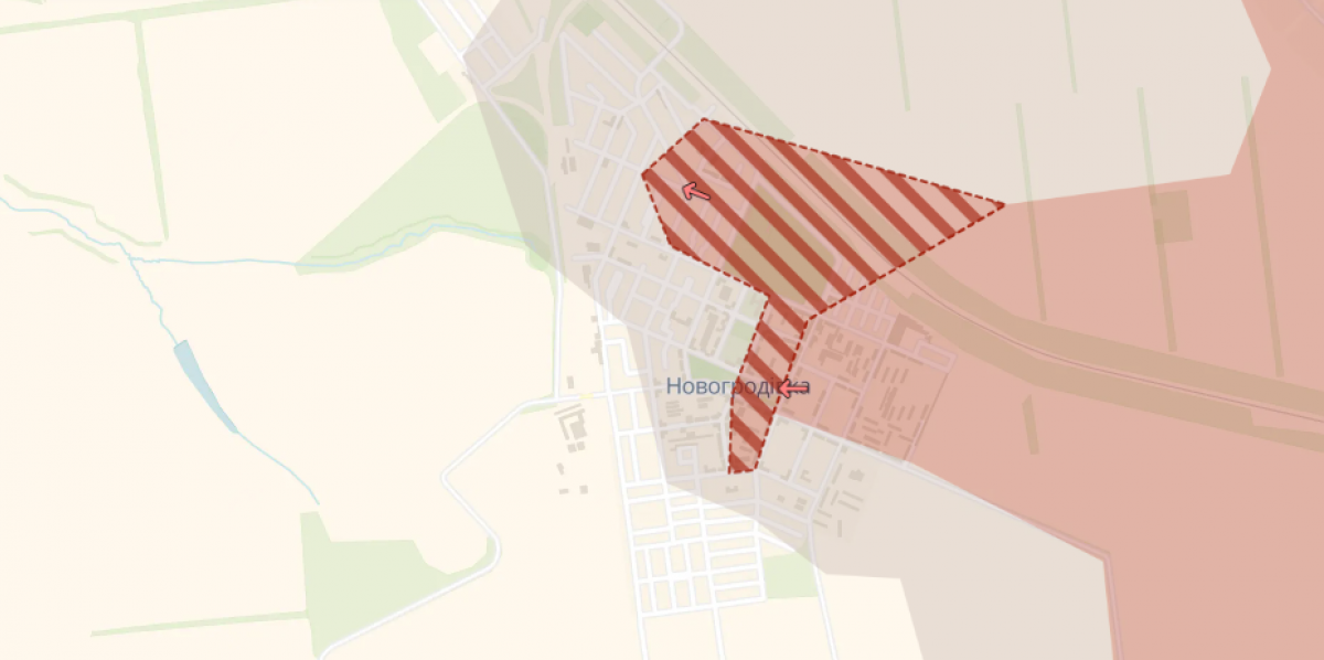 Продвижение россиян в Новогродовке Донецкой области. Фото: карта DeepState 