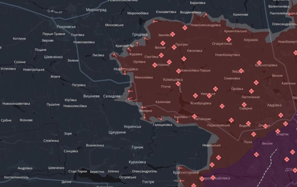 Отмечено продвижение армии РФ на восточном фронте. Карта DeepState 