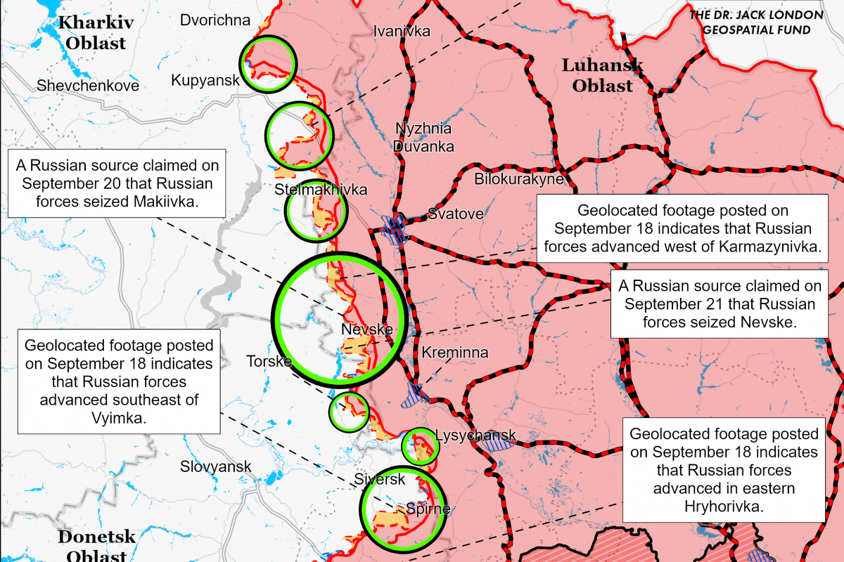 Ситуация в районе города Сватово Луганской области. Фото: карта ISW 