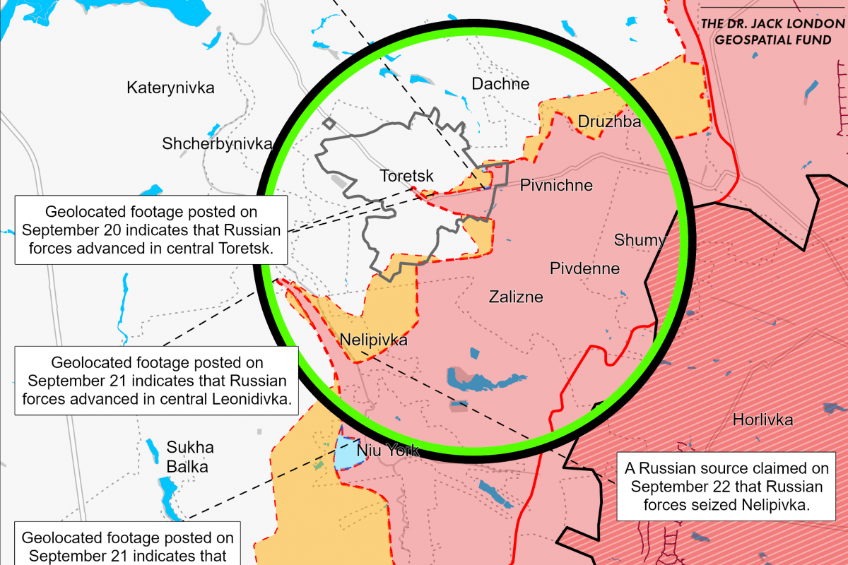 Ситуация в Торецке. Фото: карта ISW