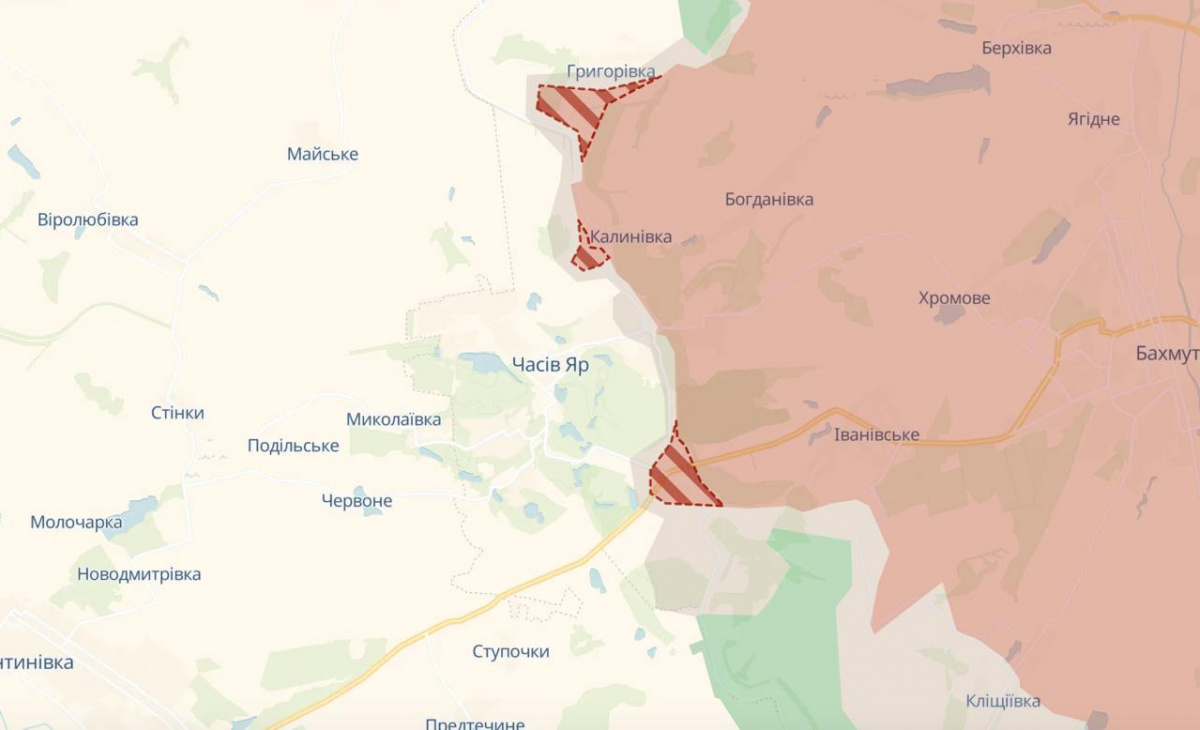 Війська РФ просунулися біля Калинівки, Часового Яру, Григорівки. Карта DeepState