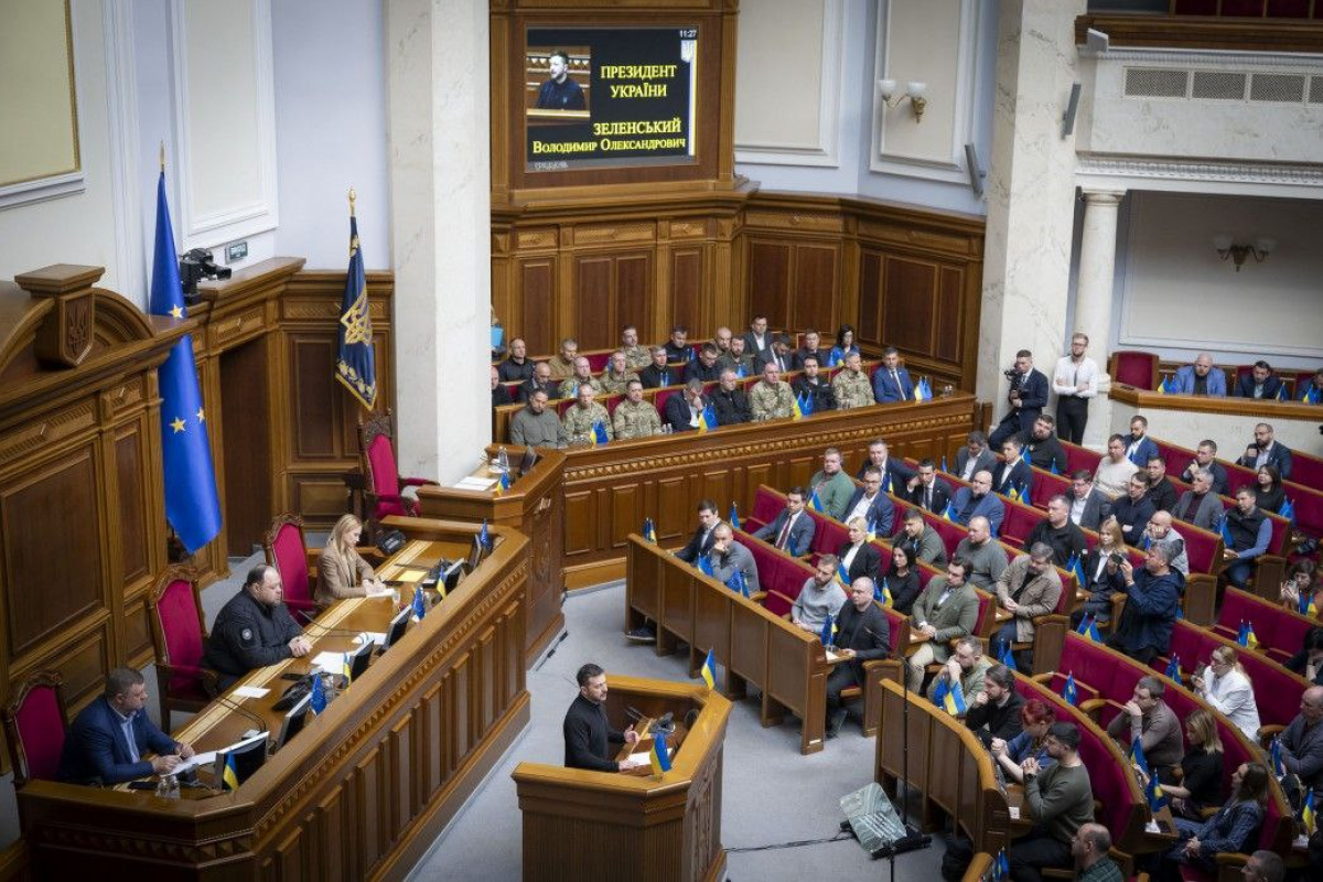 Президент Украины Владимир Зеленский в Верховной Раде. Фото: ОПУ