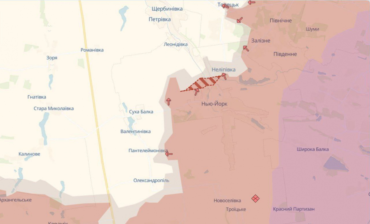 Відзначено просування російських військ у Донецькій області. Карта: DeepState 