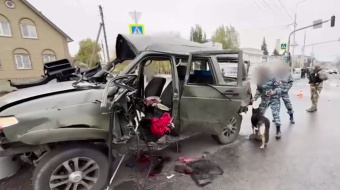 Наслідки вибуху в центрі захопленого Луганська. Фото: кадр із відео