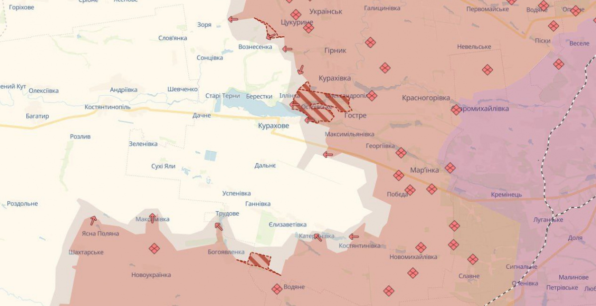 Відзначено просування російських військ у Донецькій області. Карта DeepState 