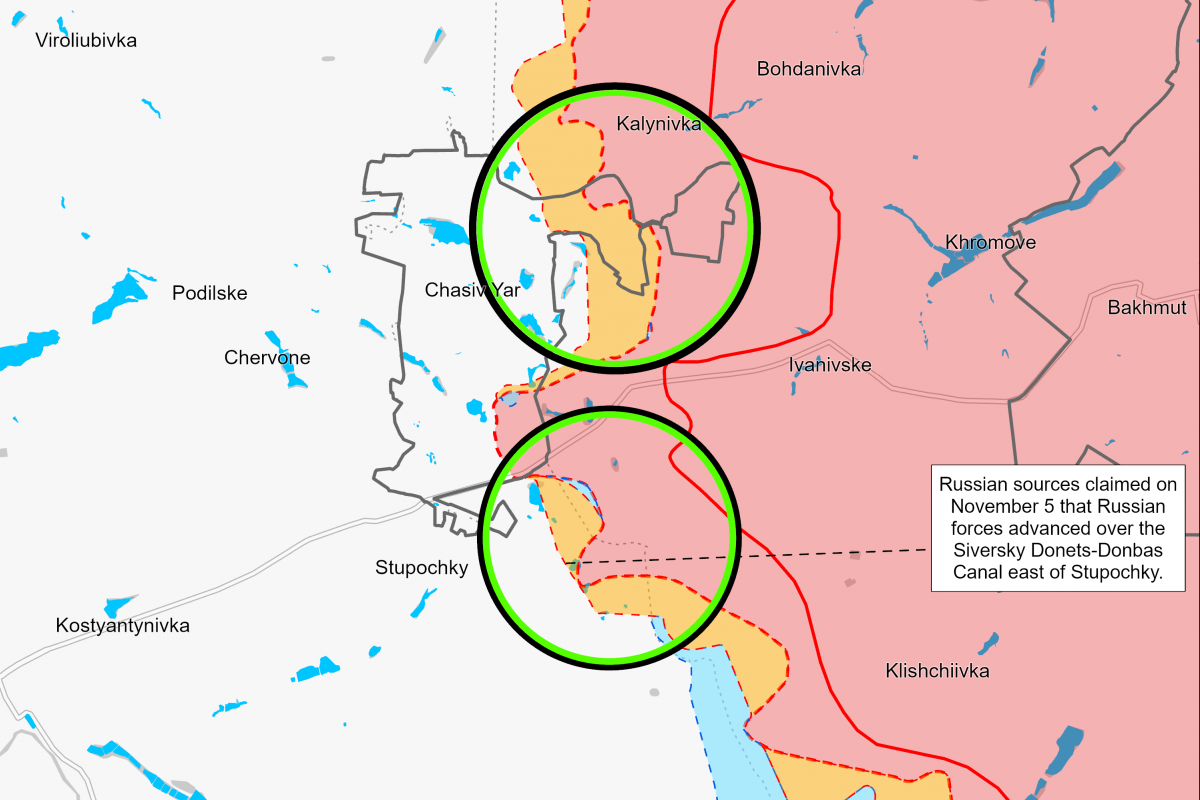 Ситуация вблизи Часов Яра. Фото: карта ISW