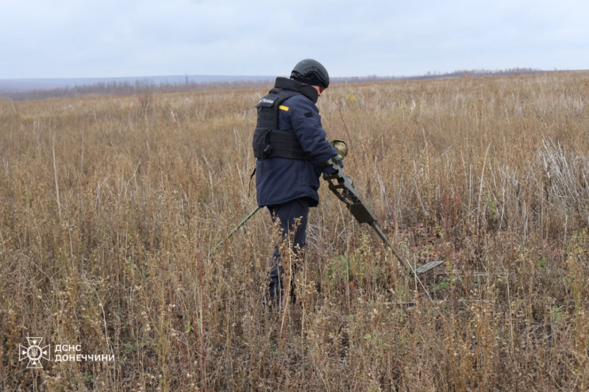 В Краматорском районе пиротехники уничтожили два боеприпаса. Фото: ГСЧС Донетчины