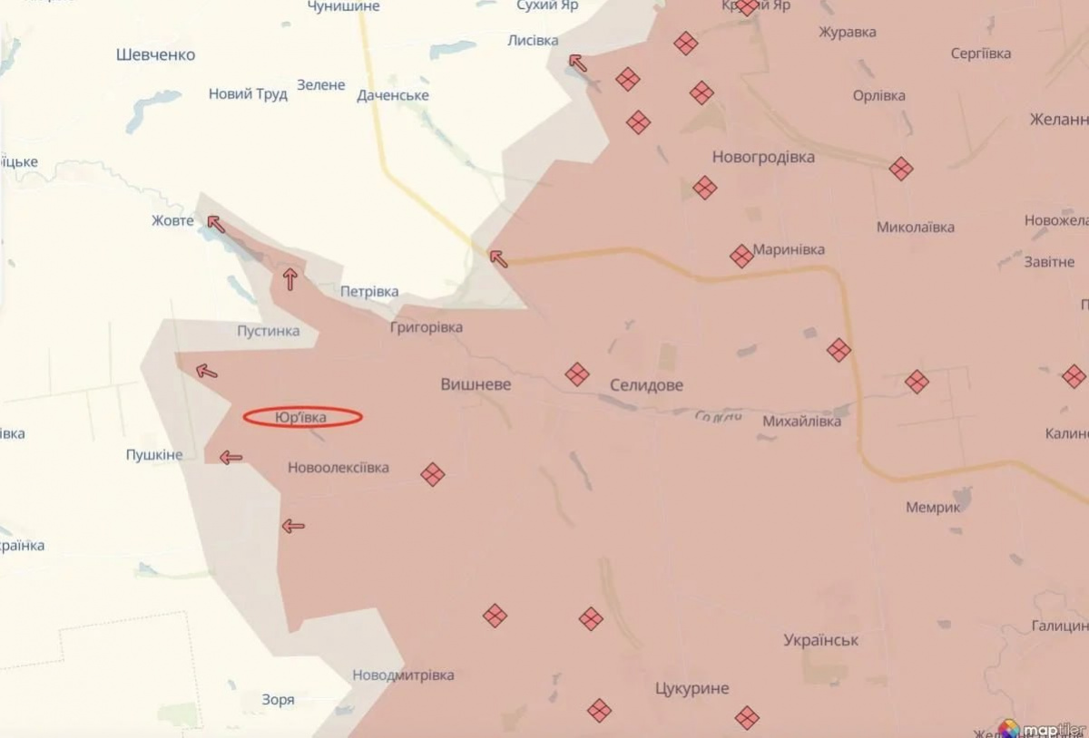 Отмечено продвижение российских войск в Донецкой области по состоянию на 24 ноября. Карта DeepState 