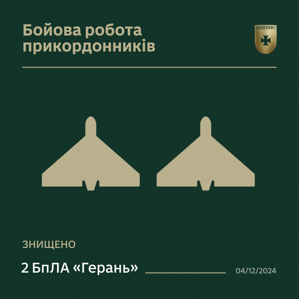 Прикордонники збили два російські дрони. Фото: ДПСУ