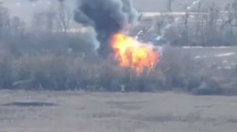 Знищений російський танк на Покровському напрямку. Фото: кадр із відео