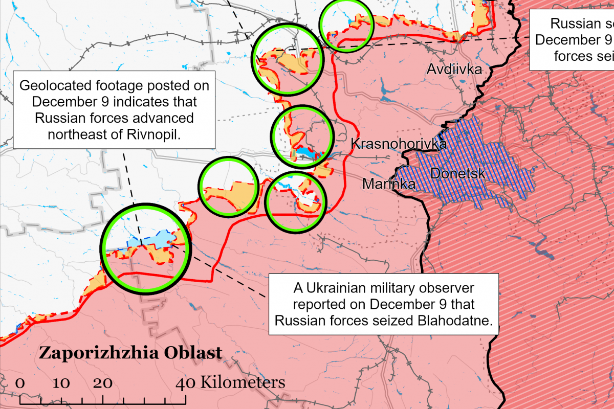 Ситуация на юге Донецкой области. Фото: карта ISW