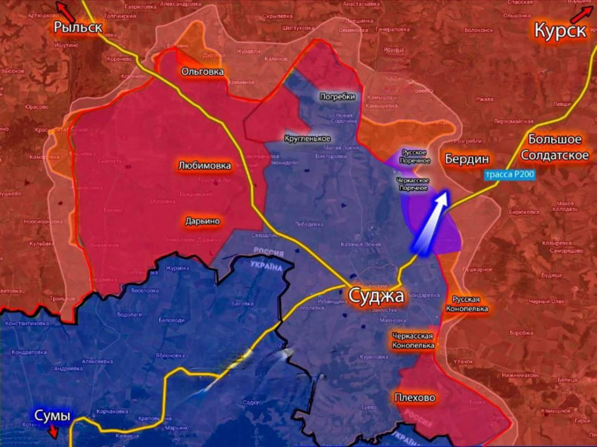 Украинские военные начали новое наступление в Курской области РФ. Карта: ASTRA