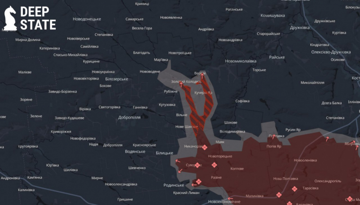 Карта DeepState по состоянию на 11 августа