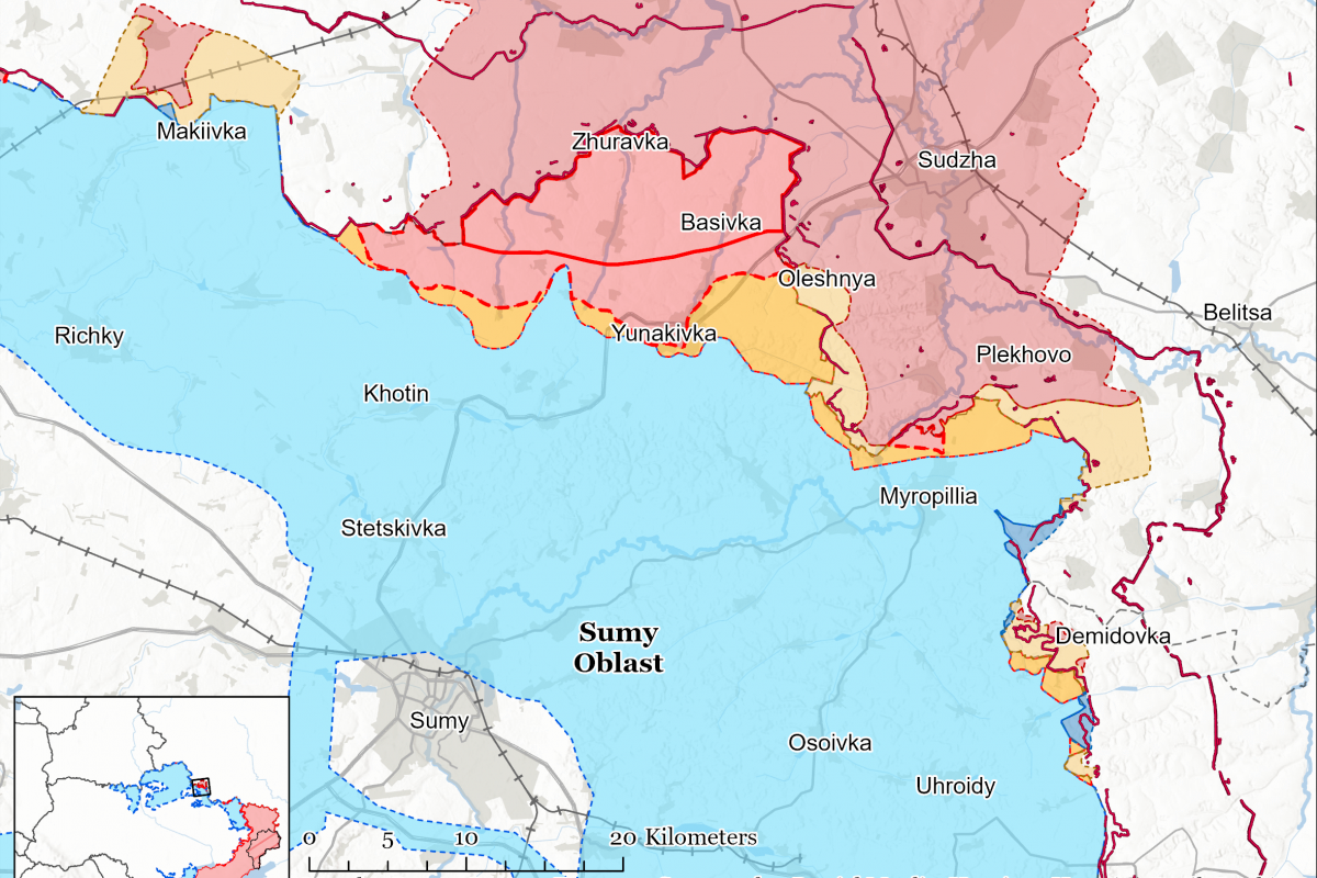 Ситуация в Сумской области. Фото: карта ISW