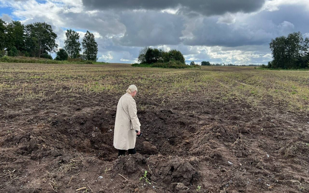 На території Естонії виявлено уламки українського дрону, який летів до Росії. Фото: ERR News 
