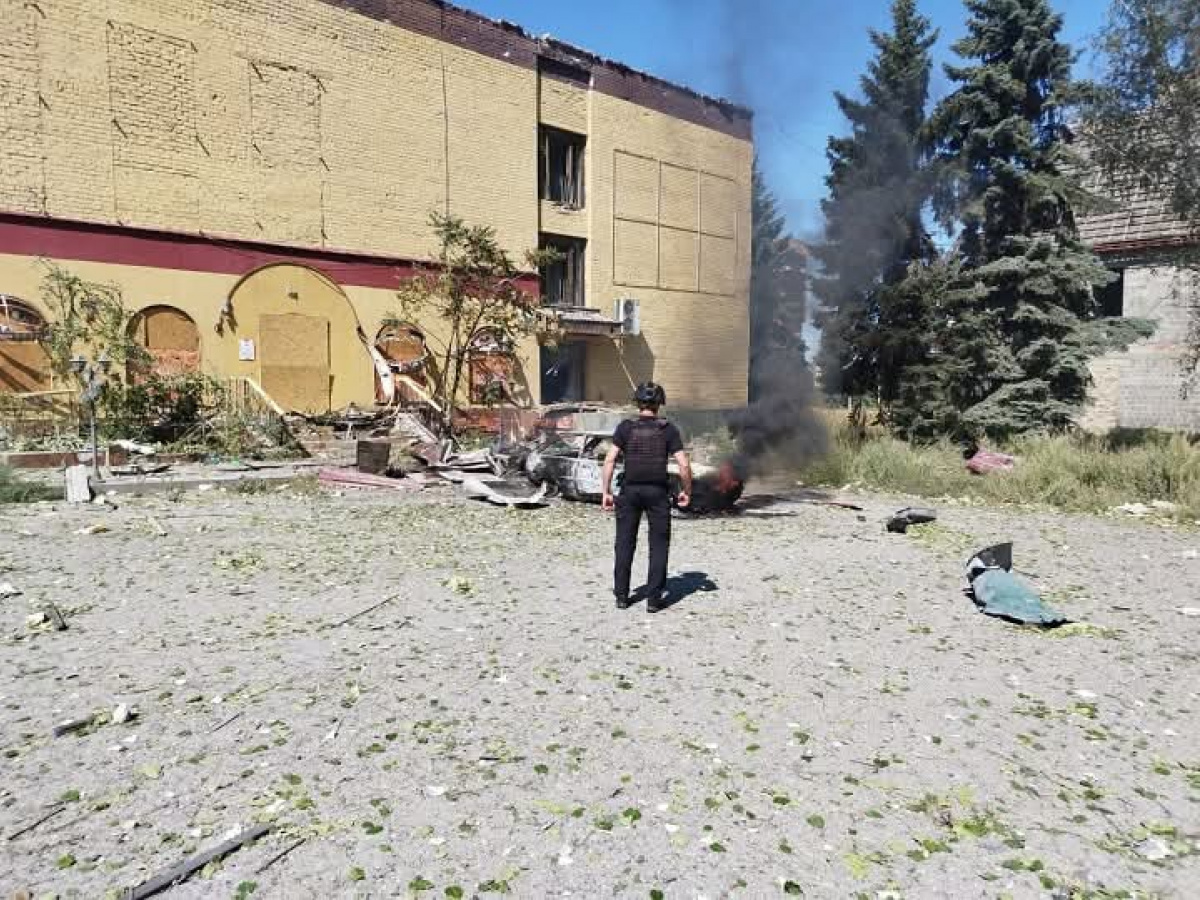 Последствия российского обстрела города Константиновка Донецкой области днём 27 августа. Фото: ГВА