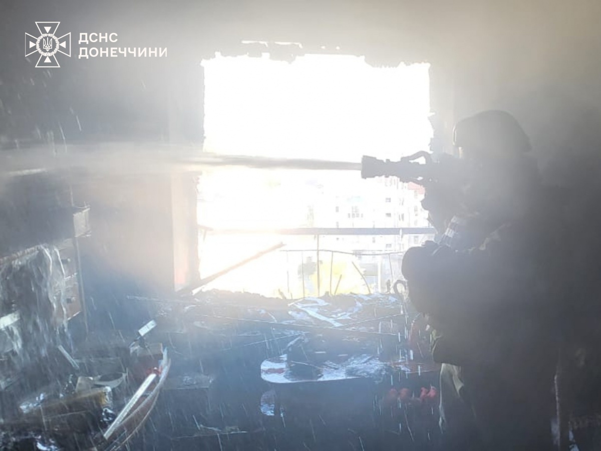 Наслідки атаки на Лиман. Фото: ДСНС