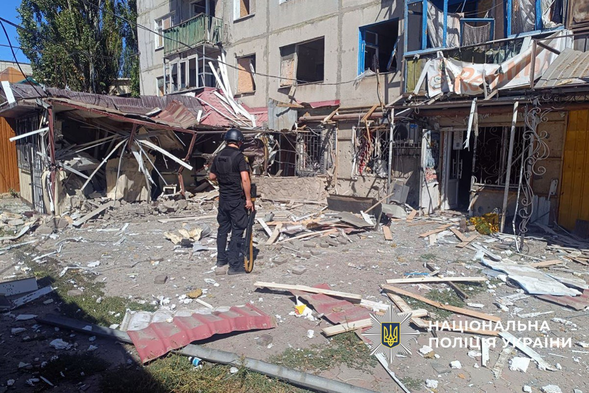 Последствия обстрела Константиновки. Фото: Национальная полиция