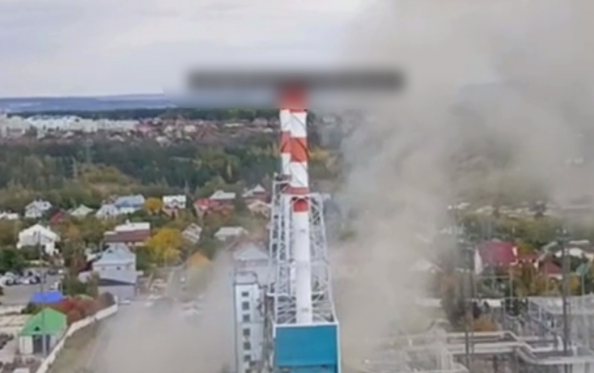 Пожар на белгородской ТЭЦ «Луч» после ракетного удара.