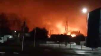 Последствия удара по Рязанскому НПЗ. Фото: кадр из видео