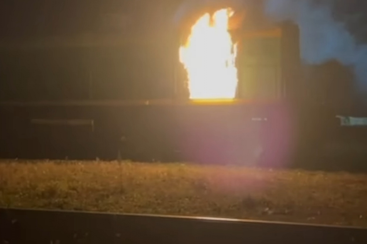 Пожежа на одному з локомотивів РФ. 