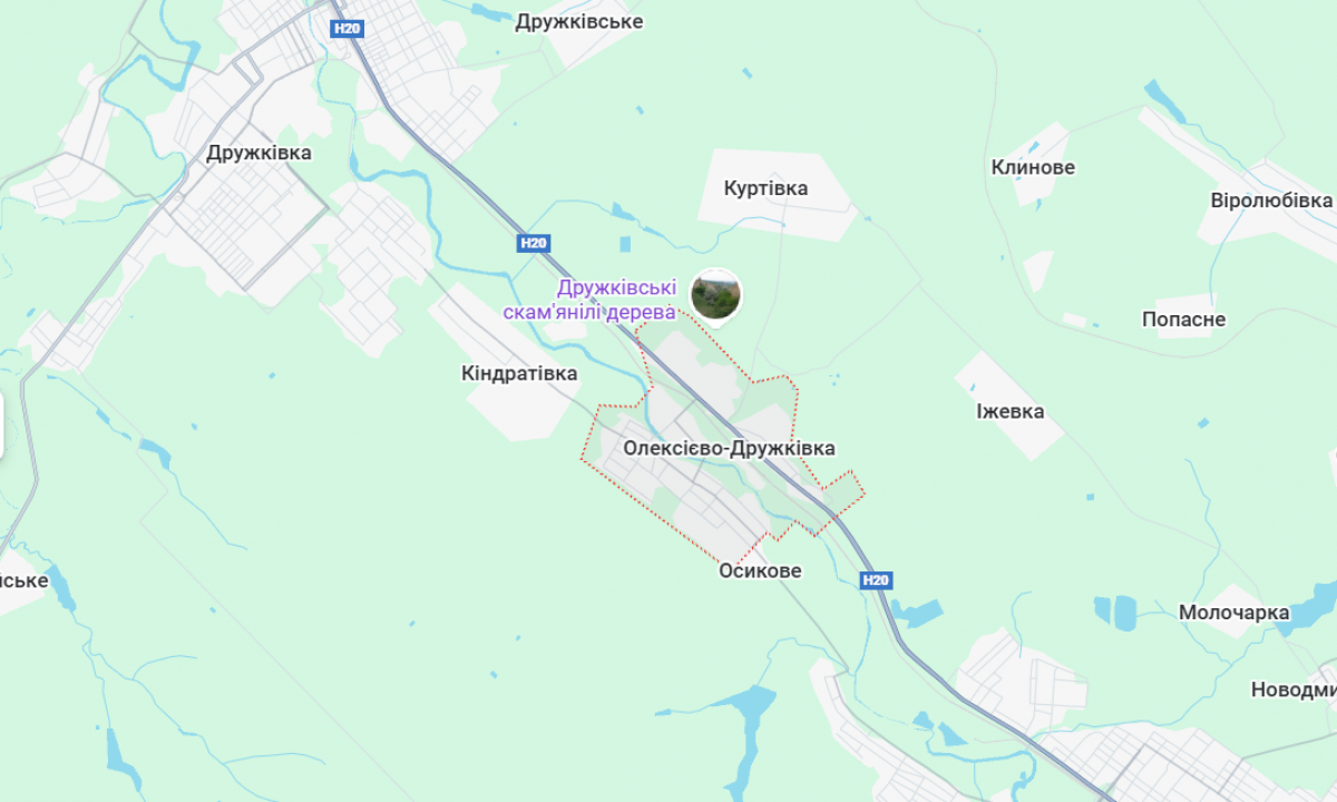Олексієво-Дружківка. Фото: карта Google