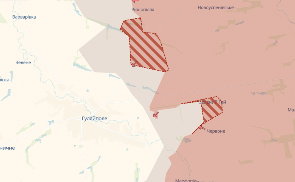 Оккупированный Зеленый Гай. Фото: карта DeepState