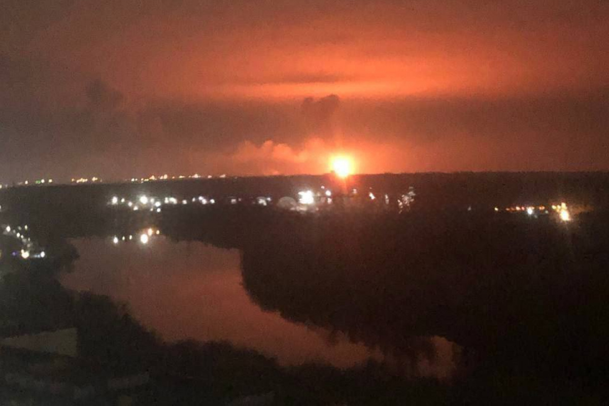 Наслідки атаки на морський порт у Темрюку. Фото: соцмережі